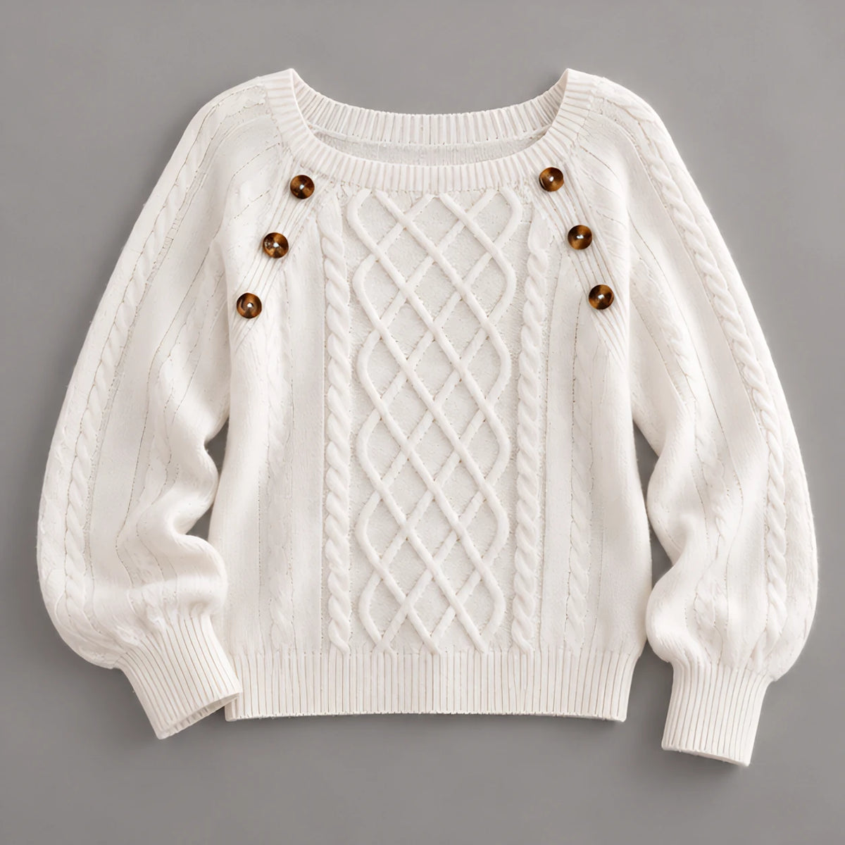 Idalia Women's Scoop-Neck Cable Knit Sweater - White - waptop - Eric Muller - Image 3