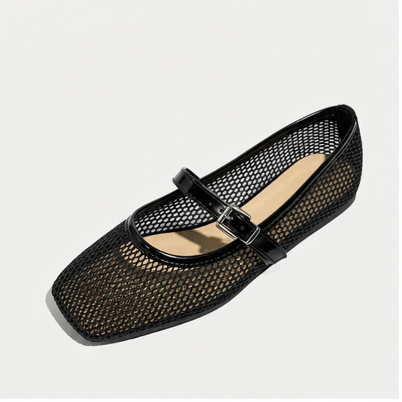 Ilsabet Mesh Mary Jane Flats - Black - Flats - Eric Muller - Image 1