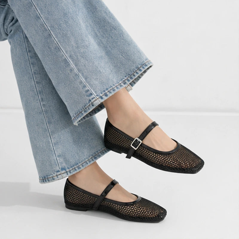 Ilsabet Mesh Mary Jane Flats - Black - mary jane flats - Eric Muller - Image 3