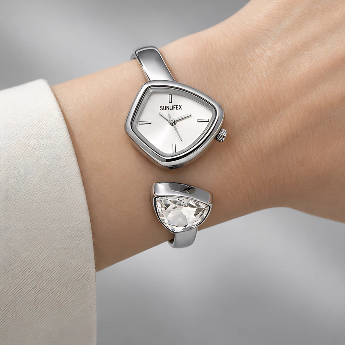 Isabetta Women's Crystal Bangle Watch - Silver - Vintage Watch - Eric Muller - Image 3