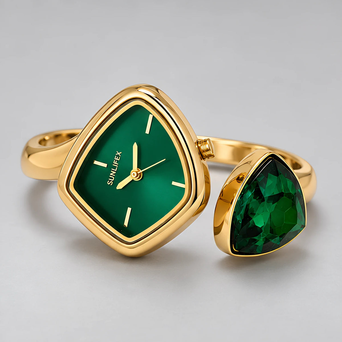 Isabetta Women's Crystal Bangle Watch - Emerald Green - Women's Accessories > Watches > Bracelet Watches - Eric Muller - Image 1