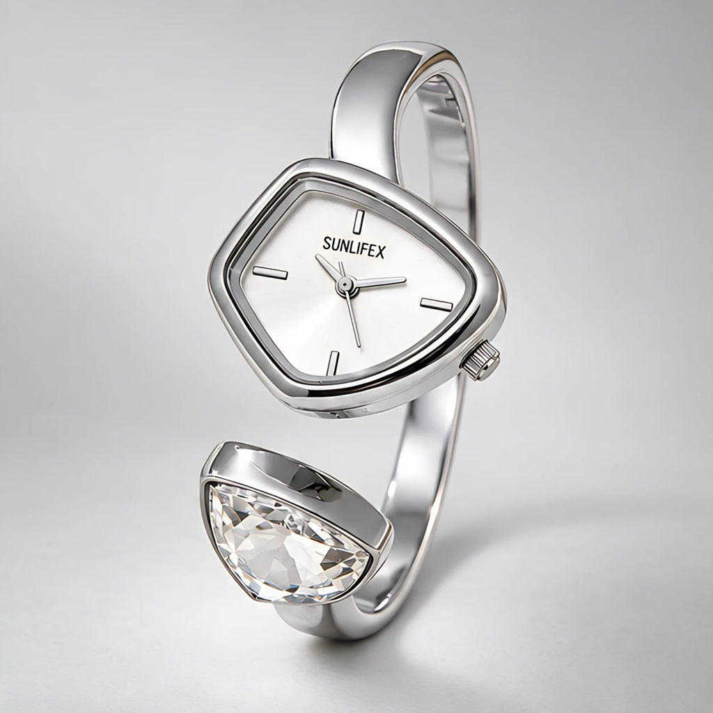 Isabetta Women's Crystal Bangle Watch - Silver - Women's Accessories > Watches > Bracelet Watches - Eric Muller - Image 1