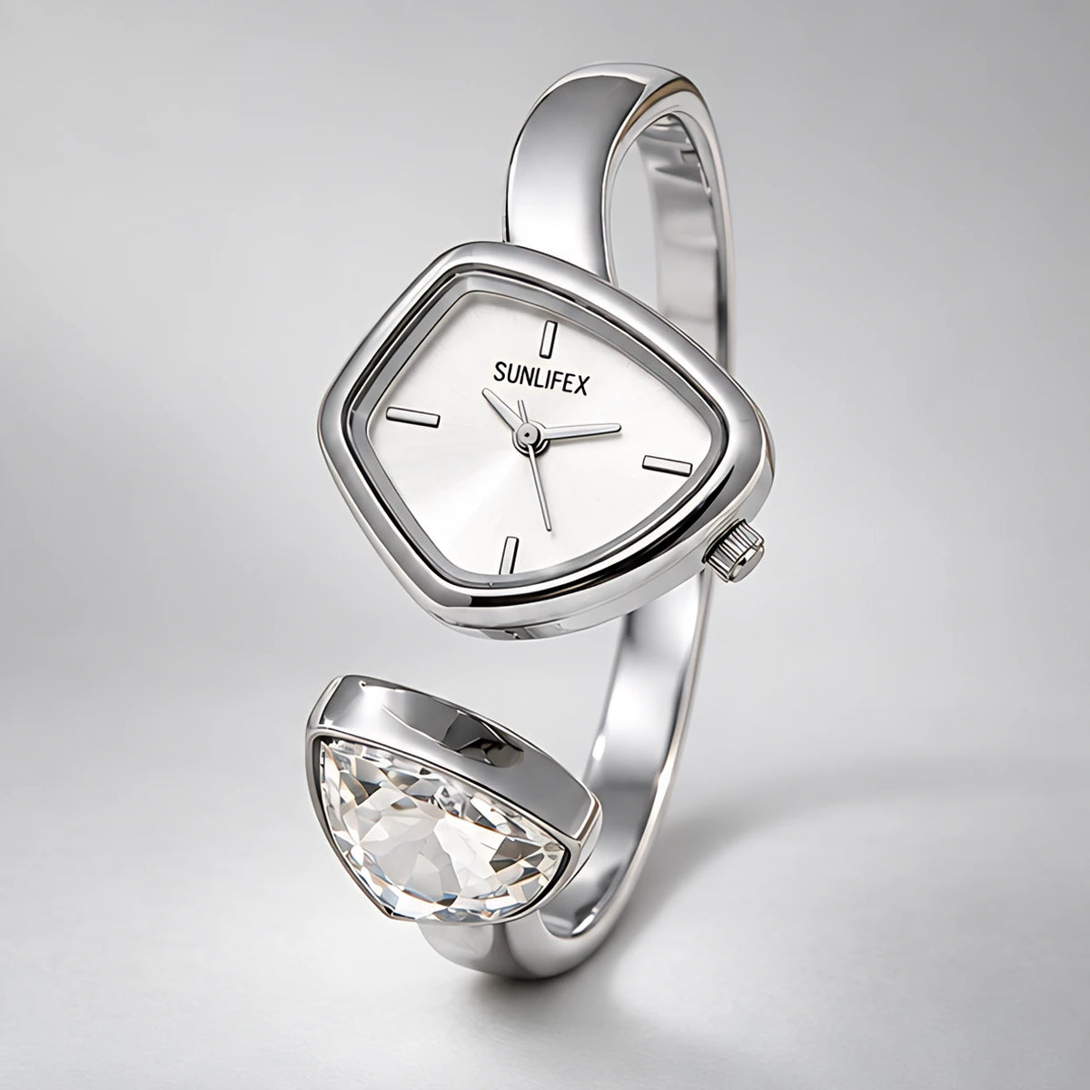 Isabetta Women's Crystal Bangle Watch - Silver - Women's Accessories > Watches > Bracelet Watches - Eric Muller - Image 1