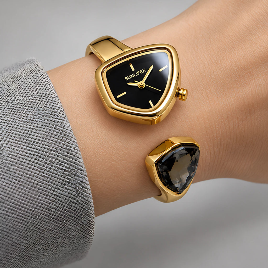 Isabetta Women's Crystal Bangle Watch - Midnight Gold - Vintage Watch - Eric Muller - Image 3