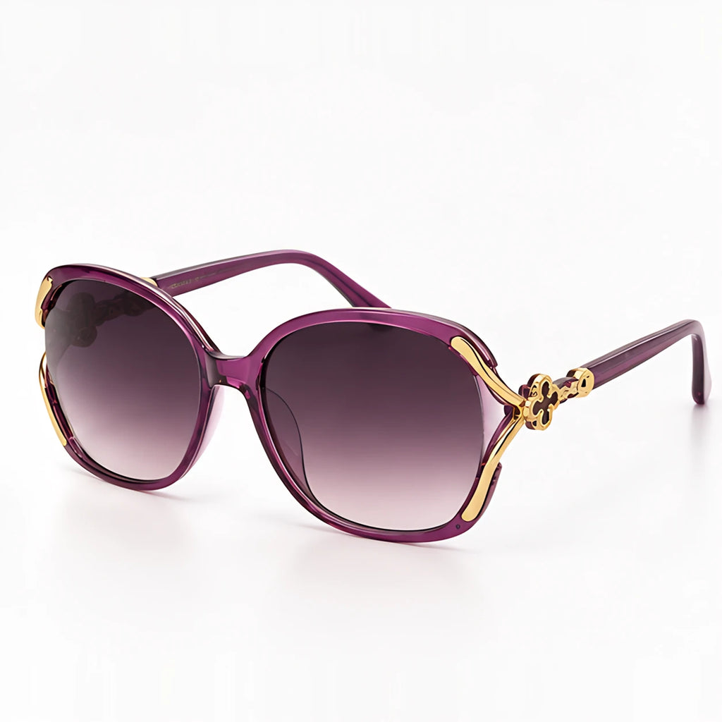 Isadora Women's Oversized Rounded-Square Sunglasses - Purple - Accessories > Sunglasses > Oversized Rounded-Square Sunglasses - Eric Muller - Image 1