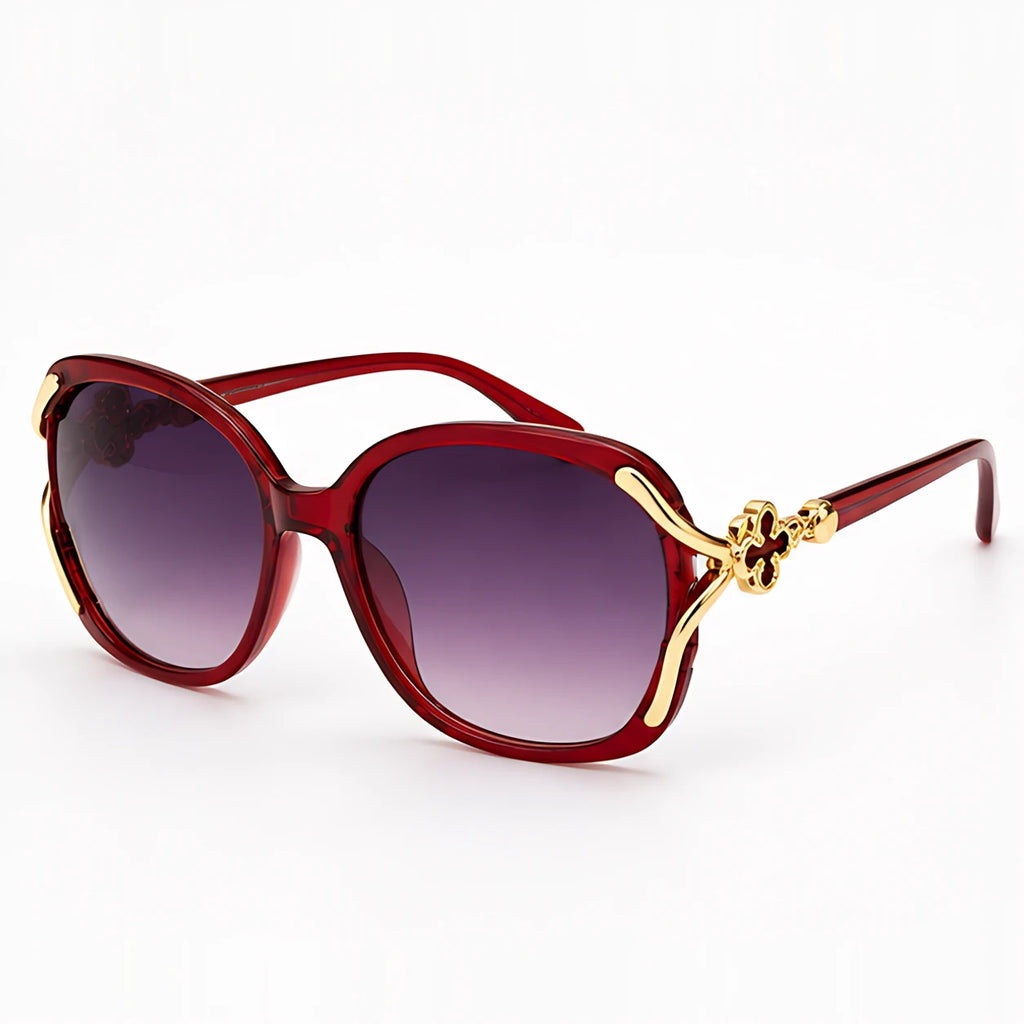 Isadora Women's Oversized Rounded-Square Sunglasses - Red - Accessories > Sunglasses > Oversized Rounded-Square Sunglasses - Eric Muller - Image 1