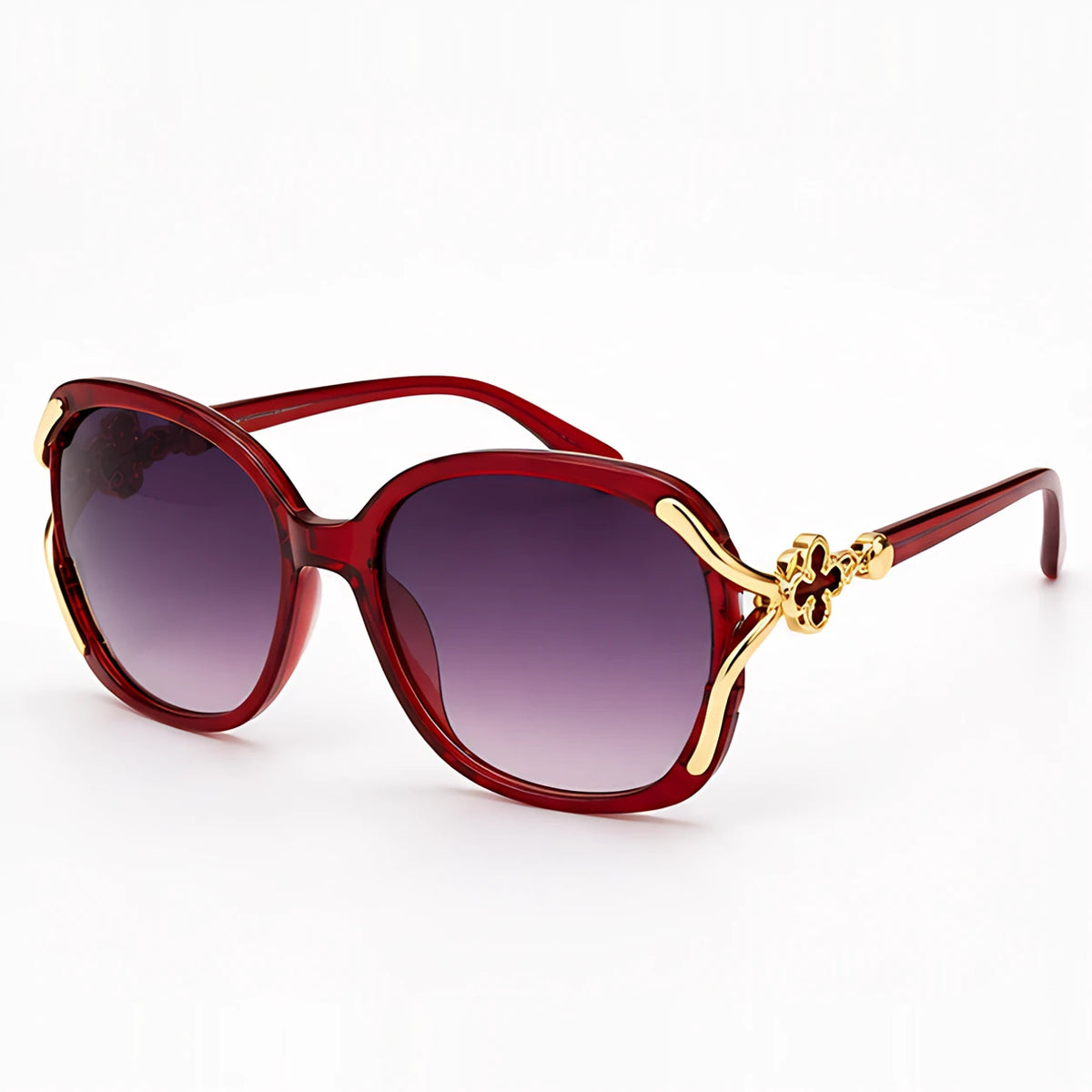 Isadora Women's Oversized Rounded-Square Sunglasses - Red - Accessories > Sunglasses > Oversized Rounded-Square Sunglasses - Eric Muller - Image 1