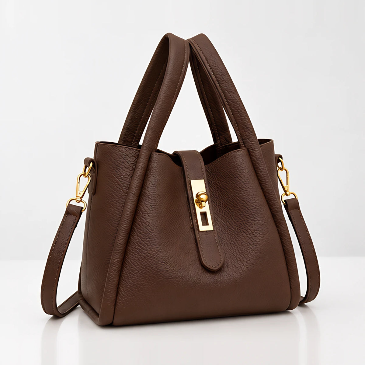 Judith Women's Turn-Lock Structured Tote - Coffee - Women's Accessories > Bags > Tote Bags - Eric Muller - Image 1