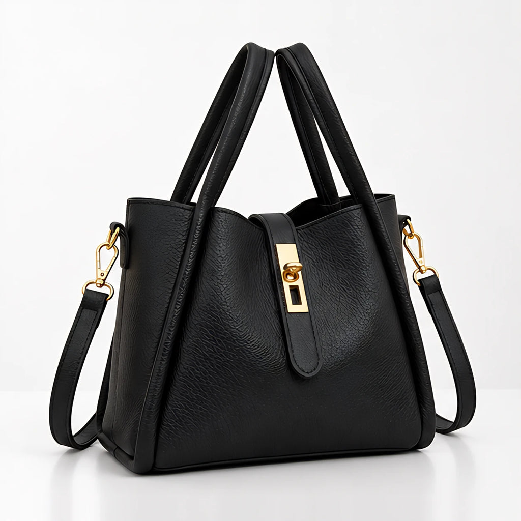 Judith Women's Turn-Lock Structured Tote - Black - Women's Accessories > Bags > Tote Bags - Eric Muller - Image 1