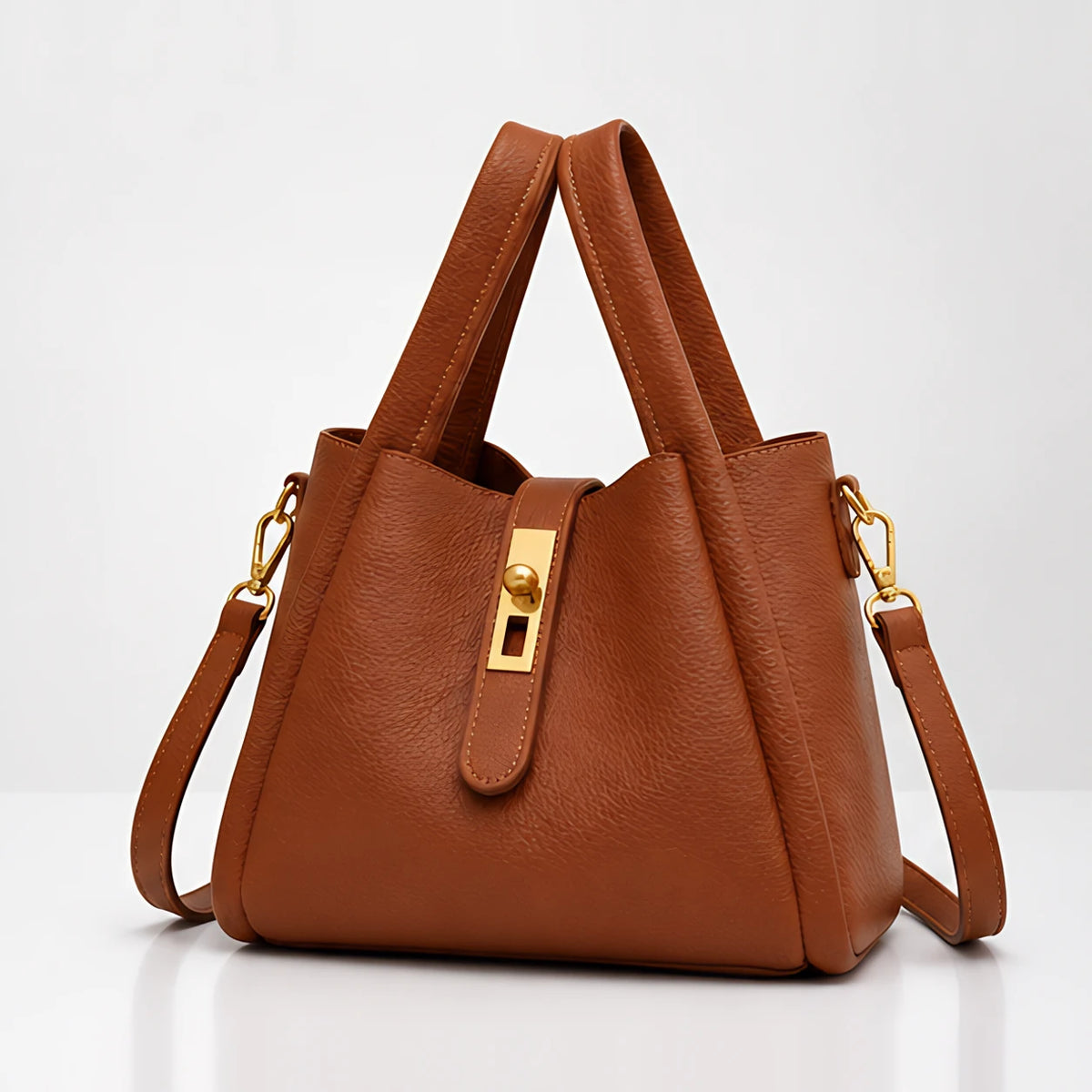 Judith Women's Turn-Lock Structured Tote - Brown - Women's Accessories > Bags > Tote Bags - Eric Muller - Image 1