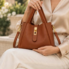 Judith Women's Turn-Lock Structured Tote - Brown - Shop All Accessories | Accessories - Eric Muller - Image 3