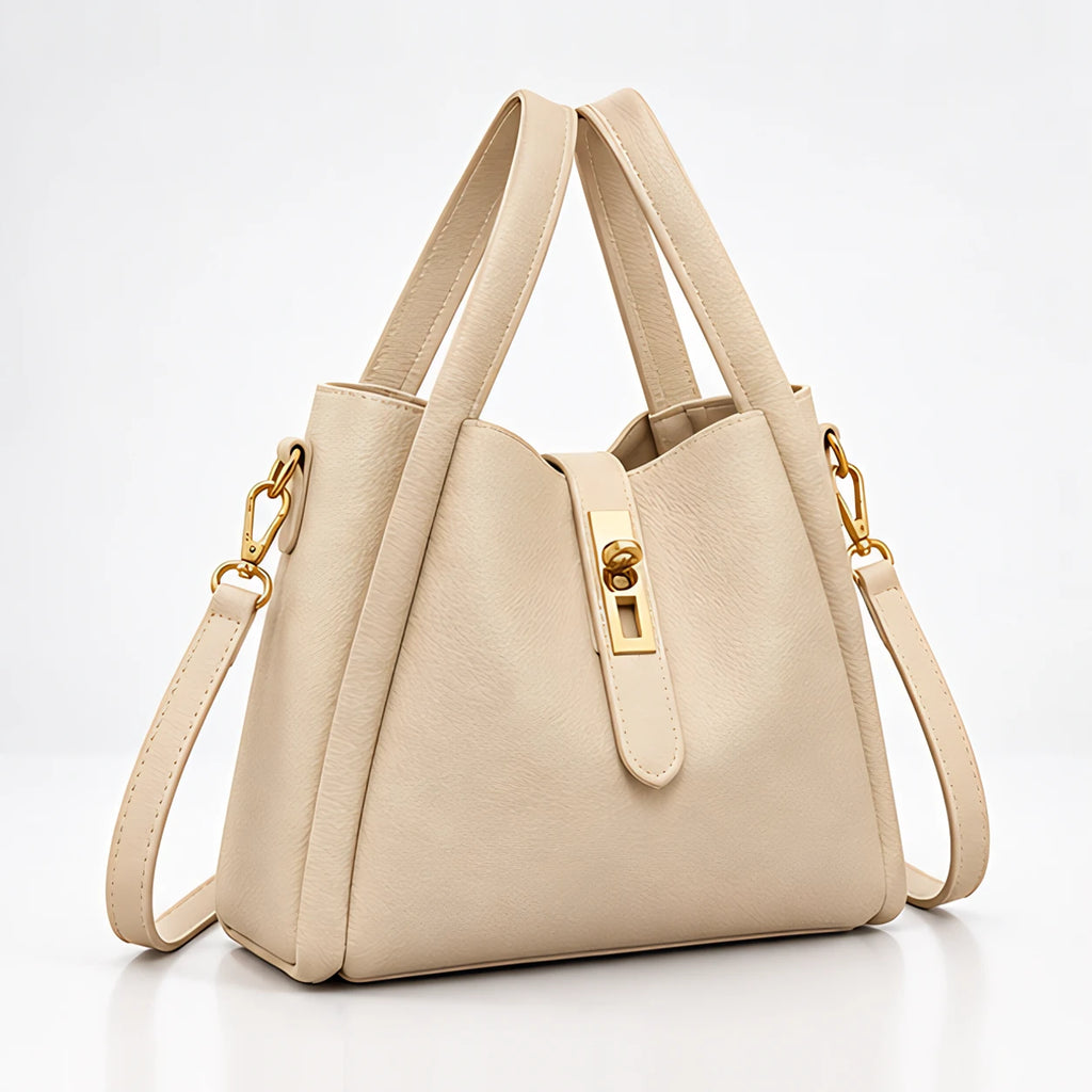 Judith Women's Turn-Lock Structured Tote - Cream - Women's Accessories > Bags > Tote Bags - Eric Muller - Image 1