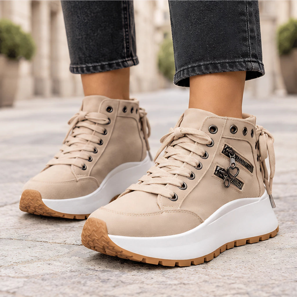 Juno Women's High-Top Platform Sneakers - Khaki - wapfoot - Eric Muller - Image 3