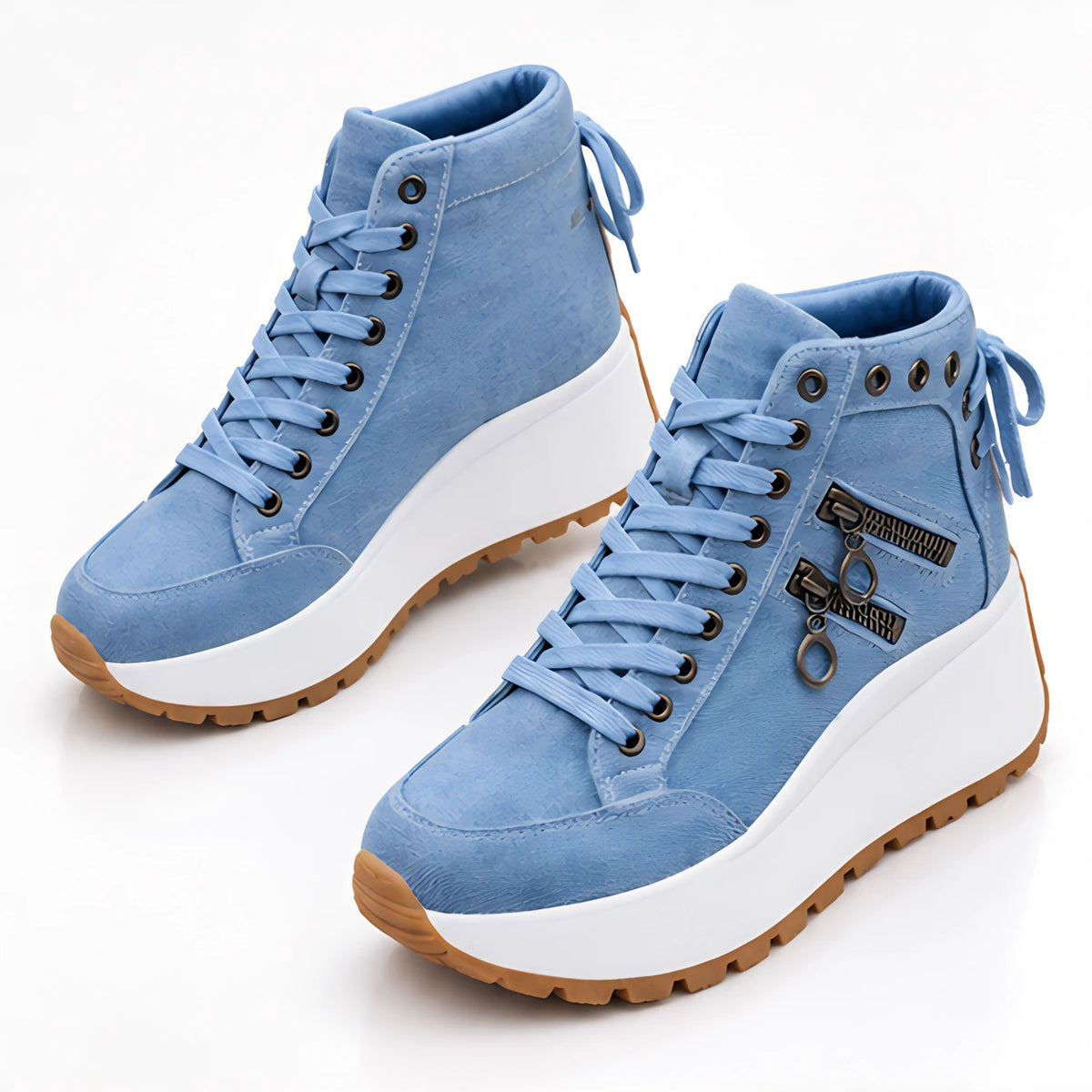 Juno Women's High-Top Platform Sneakers - Blue - wap - Eric Muller - Image 2