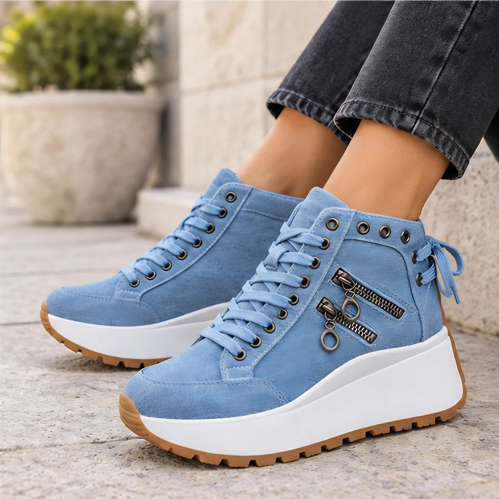 Juno Women's High-Top Platform Sneakers - Blue - Sneakers - Eric Muller - Image 4