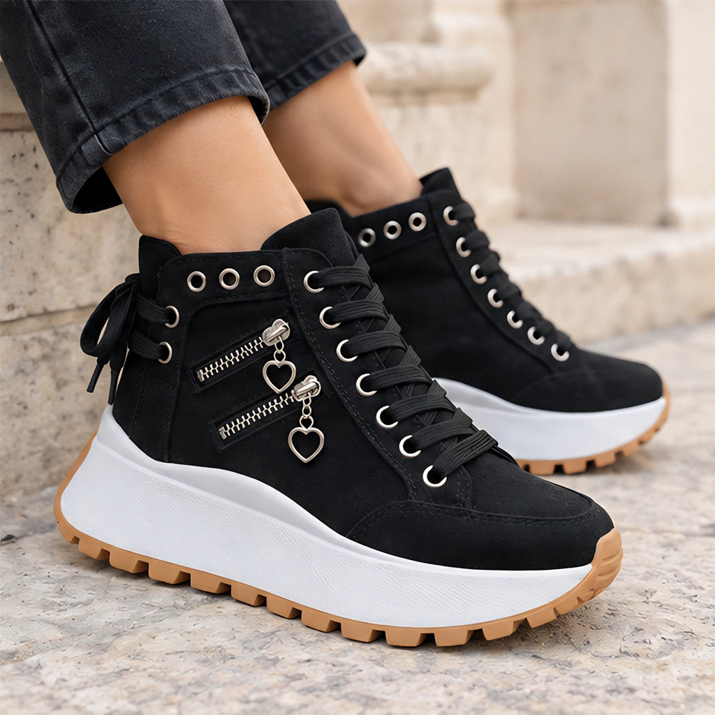 Juno Women's High-Top Platform Sneakers - Black - Sneakers - Eric Muller - Image 4