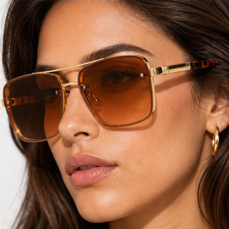 Kasma Square Shades - Havana - semi-rimless - Eric Muller - Image 4