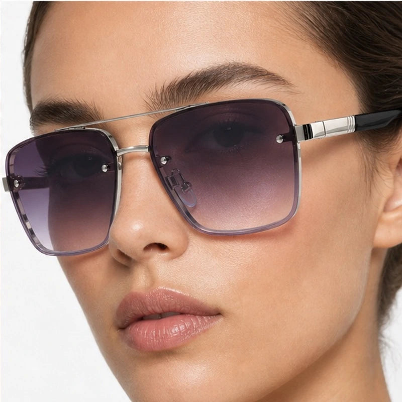 Kasma Square Shades - Mauve - semi-rimless - Eric Muller - Image 4