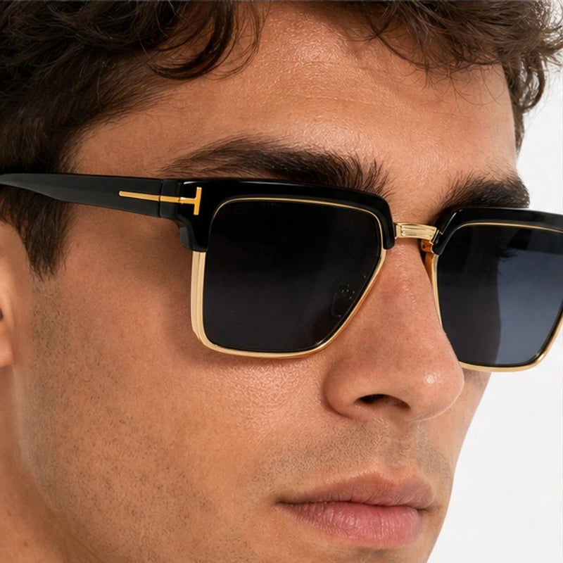 Kendell Flat-Top Browline Shades - Graphite - browline sunglasses - Eric Muller - Image 3