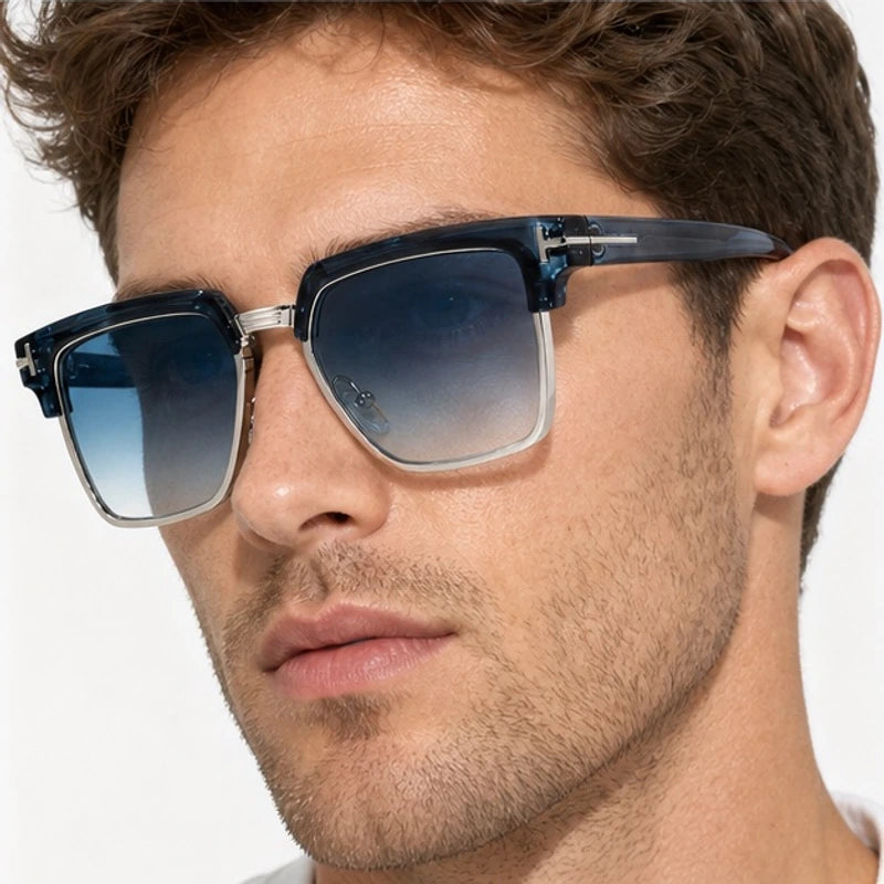 Kendell Flat-Top Browline Shades - Slate - browline sunglasses - Eric Muller - Image 3