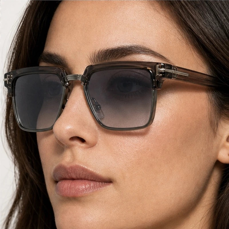 Kendell Flat-Top Browline Shades - Smoke - flat-top frames - Eric Muller - Image 4