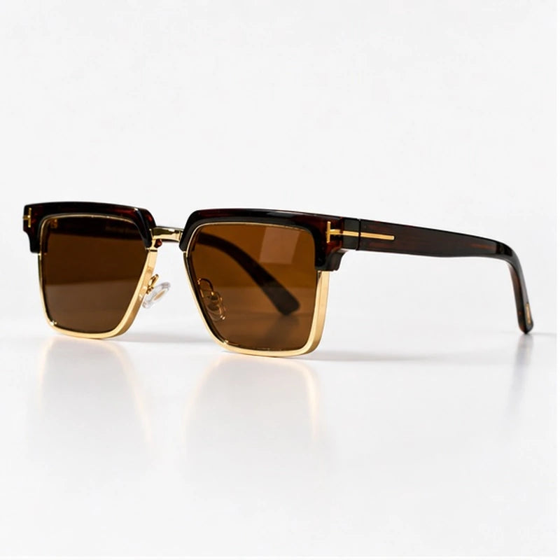 Kendell Flat-Top Browline Shades - Espresso - Sunglasses - Eric Muller - Image 1