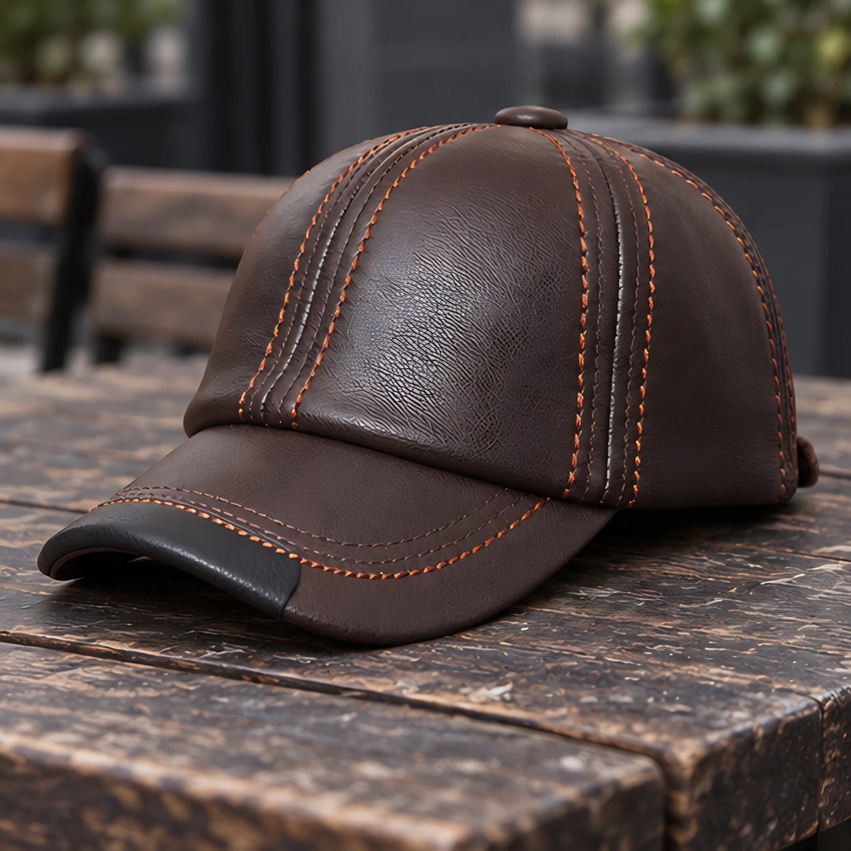 Kendric Men's Genuine Leather Baseball Cap - Dark Brown - Accessories > Hats > Baseball Caps - Eric Muller - Image 2