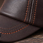 Kendric Men's Genuine Leather Baseball Cap - Dark Brown - male - Eric Muller - Image 3