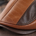 Kenmore Men's Structured Leather Flat Cap - Light Brown - male - Eric Muller - Image 3