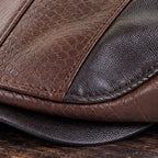 Kenmore Men's Structured Leather Flat Cap - Dark Brown - male - Eric Muller - Image 3