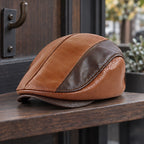 Kenmore Men's Structured Leather Flat Cap - Light Brown - Clothing Accessories > Hats > Ivy Caps - Eric Muller - Image 2