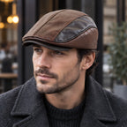 Kenmore Men's Structured Leather Flat Cap - Dark Brown - Clothing Accessories > Hats > Ivy Caps - Eric Muller - Image 1