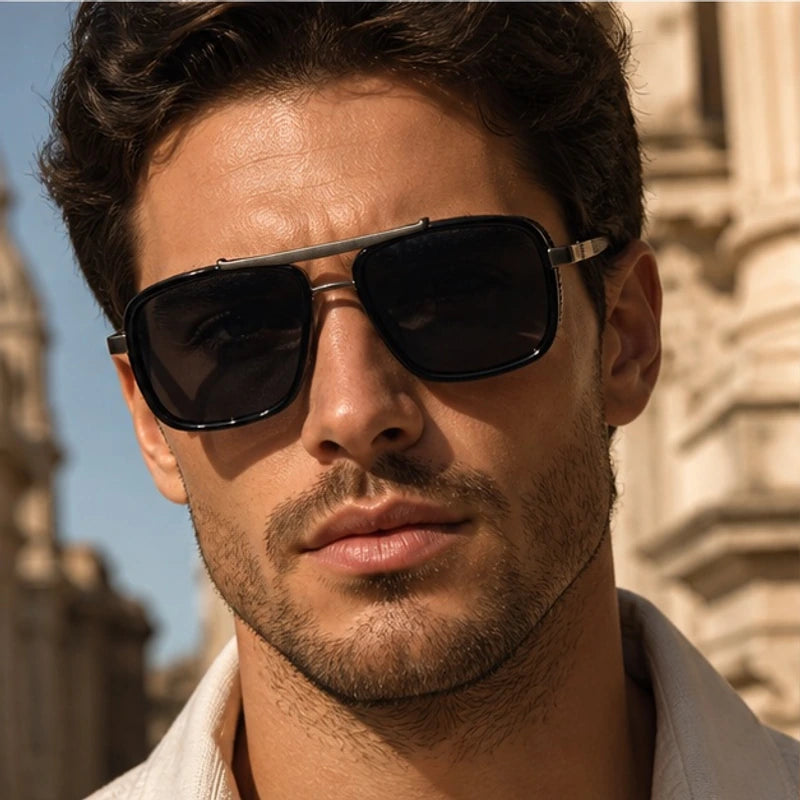 Kingsley Square Aviator Shades - Obsidian - male - Eric Muller - Image 3