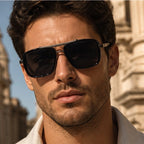 Kingsley Square Aviator Shades - Obsidian - male - Eric Muller - Image 3