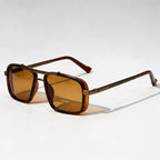 Kingsley Square Aviator Shades - Cognac - Men's Accessories > Sunglasses > Square Aviator Sunglasses - Eric Muller - Image 1