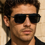 Kingsley Square Aviator Shades - Graphite - male - Eric Muller - Image 3