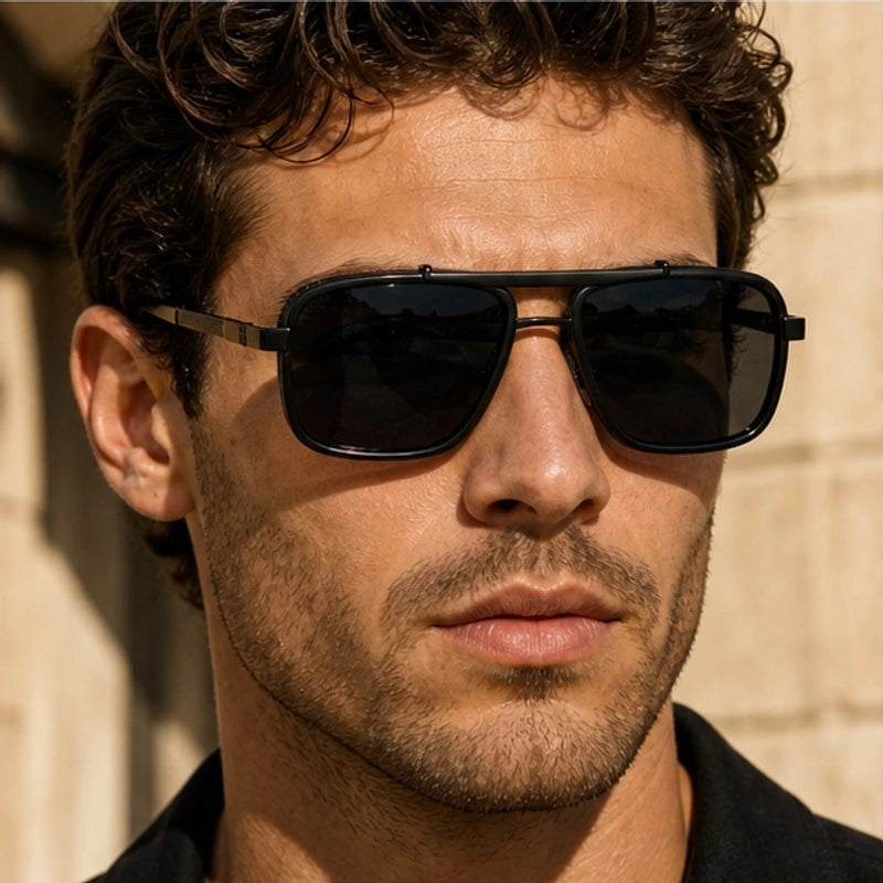 Kingsley Square Aviator Shades - Graphite - male - Eric Muller - Image 3