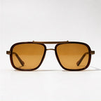 Kingsley Square Aviator Shades - Cognac - Men's Accessories > Sunglasses > Square Aviator Sunglasses - Eric Muller - Image 2