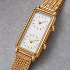 Laurette Women's Slim Dual-Time Watch - Gold- White - female - Eric Muller - Image 3