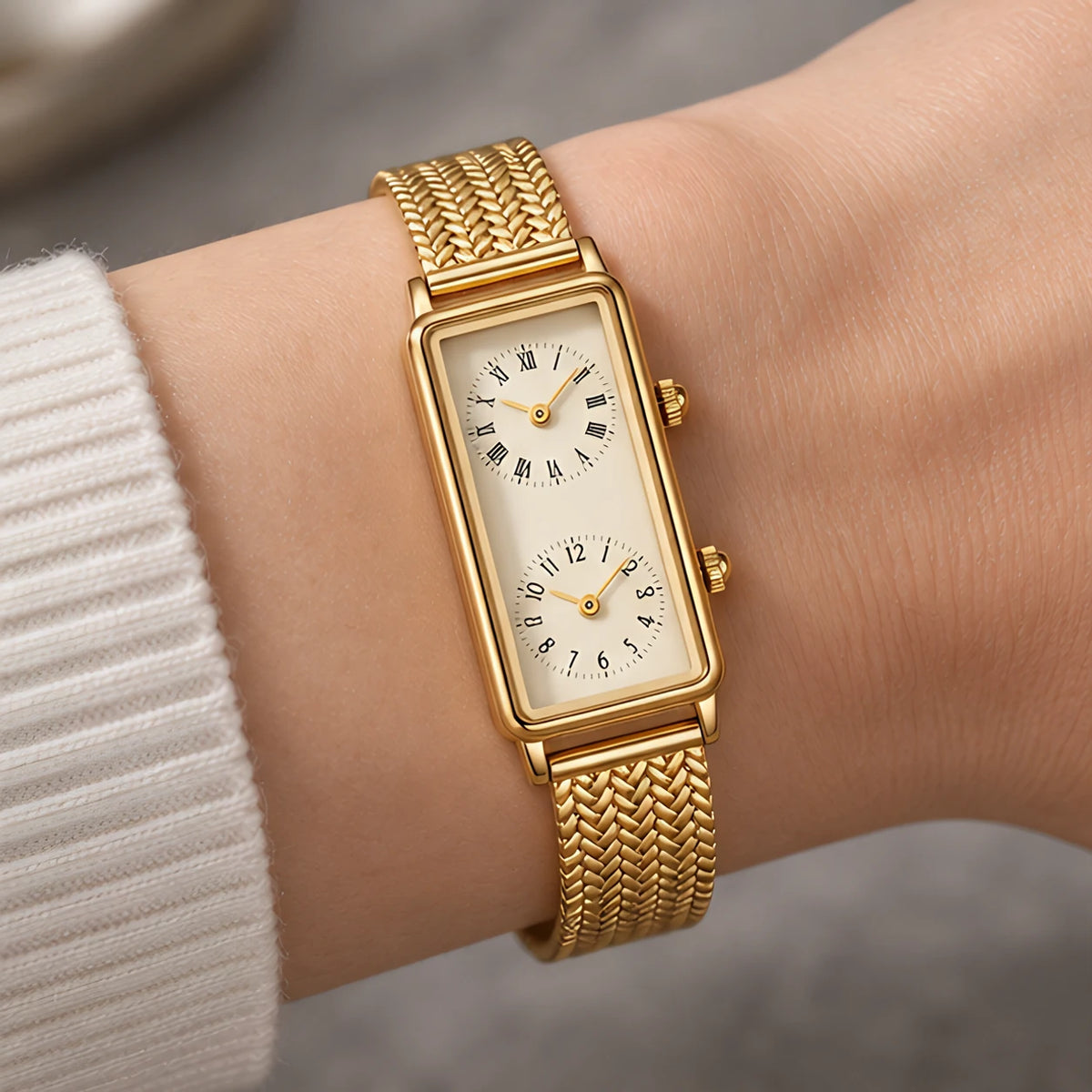 Laurette Women's Slim Dual-Time Watch - Gold- Gold - Accessories > Watches > Dual-Time Wristwatches - Eric Muller - Image 1