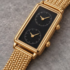 Laurette Women's Slim Dual-Time Watch - Gold- Black - female - Eric Muller - Image 3