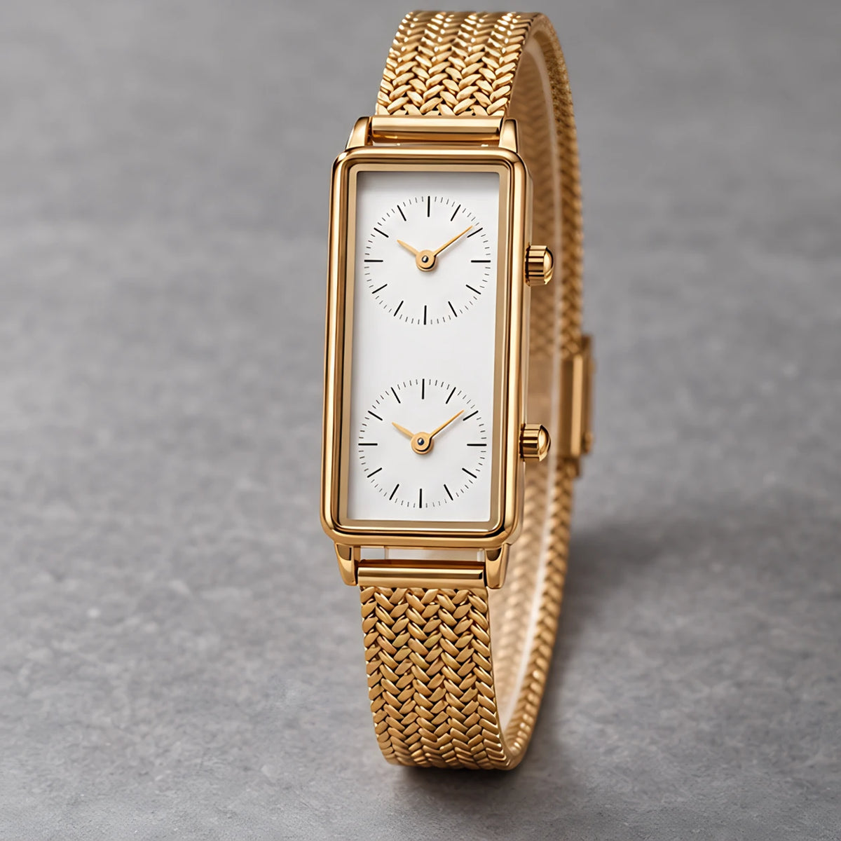 Laurette Women's Slim Dual-Time Watch - Gold- White - Accessories > Watches > Dual-Time Wristwatches - Eric Muller - Image 2
