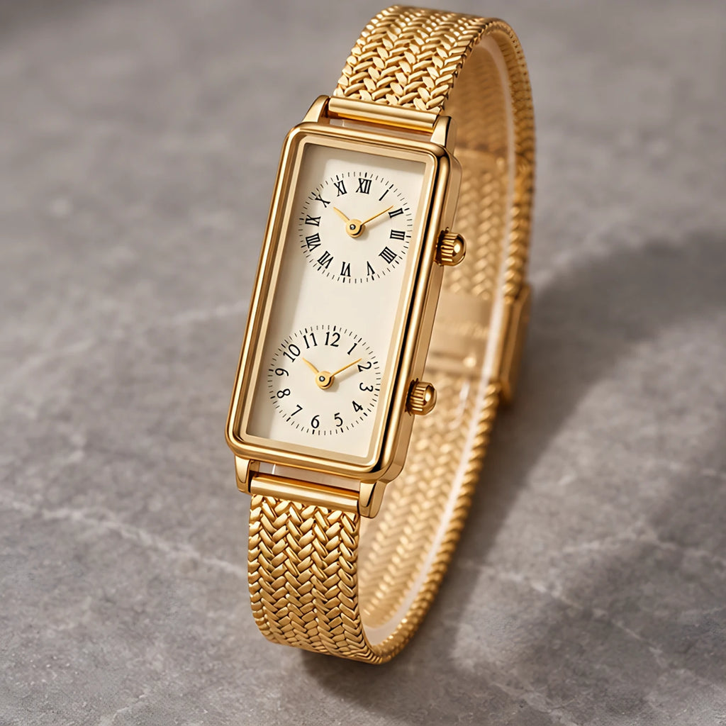 Laurette Women's Slim Dual-Time Watch - Gold- Gold - Accessories > Watches > Dual-Time Wristwatches - Eric Muller - Image 2