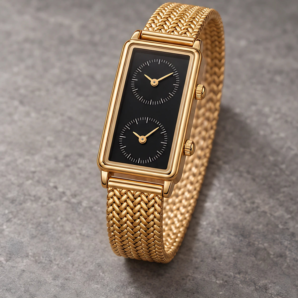 Laurette Women's Slim Dual-Time Watch - Gold- Black - Accessories > Watches > Dual-Time Wristwatches - Eric Muller - Image 2