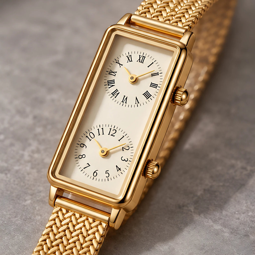 Laurette Women's Slim Dual-Time Watch - Gold- Gold - female - Eric Muller - Image 3