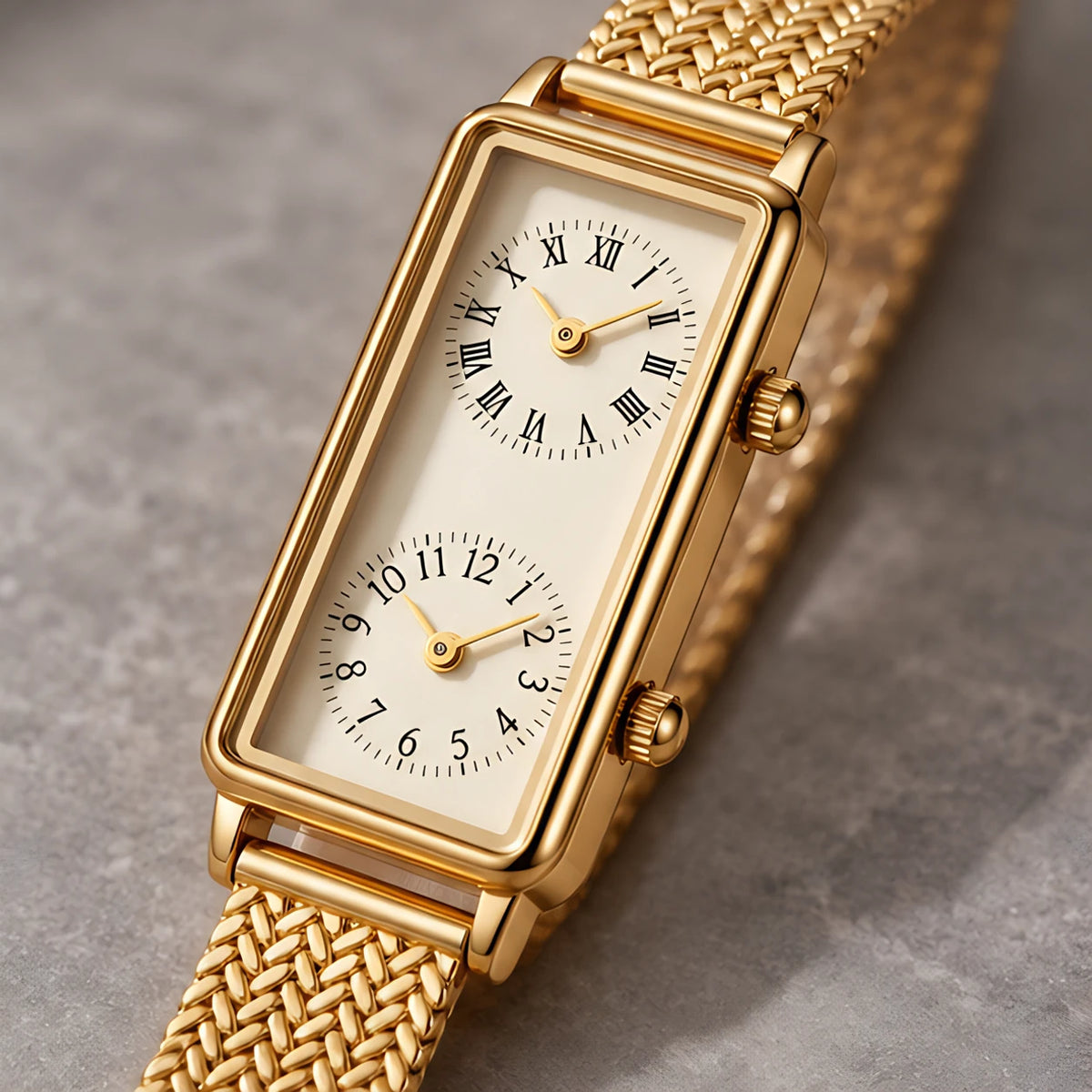 Laurette Women's Slim Dual-Time Watch - Gold- Gold - female - Eric Muller - Image 3