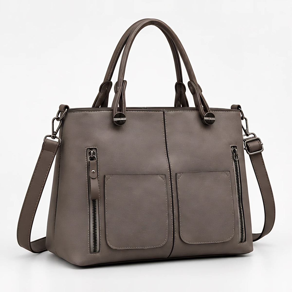 Leona Women's Zip-Pocket Shoulder Bag - Grey - Women's Accessories > Bags > Shoulder Bags - Eric Muller - Image 1