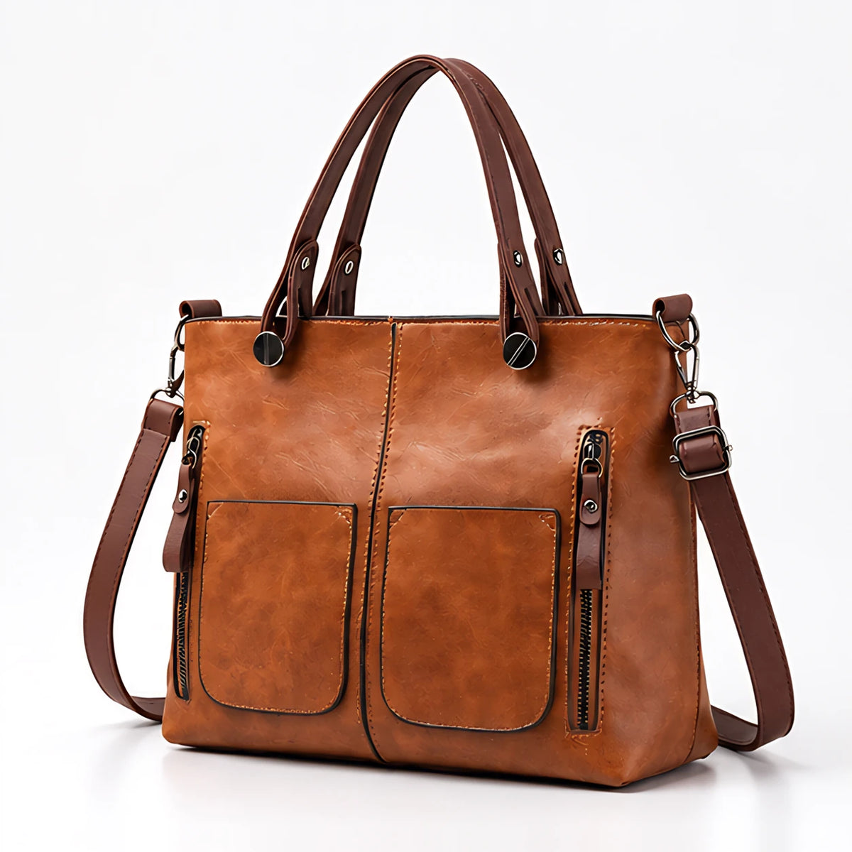 Leona Women's Zip-Pocket Shoulder Bag - Brown - Women's Accessories > Bags > Shoulder Bags - Eric Muller - Image 1