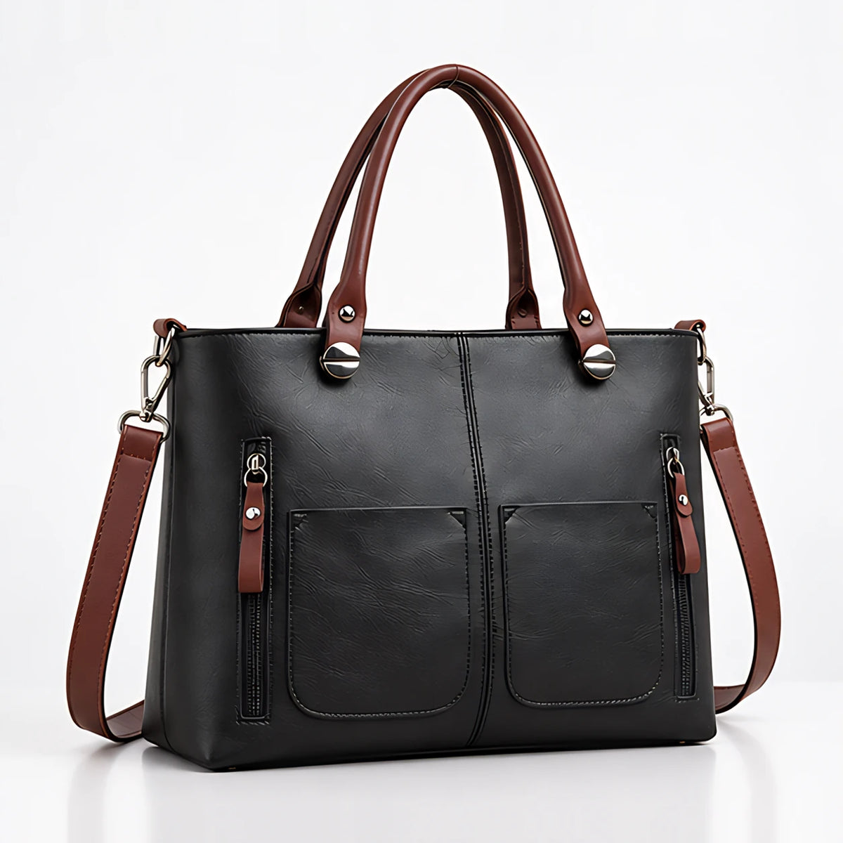 Leona Women's Zip-Pocket Shoulder Bag - Black - Women's Accessories > Bags > Shoulder Bags - Eric Muller - Image 1