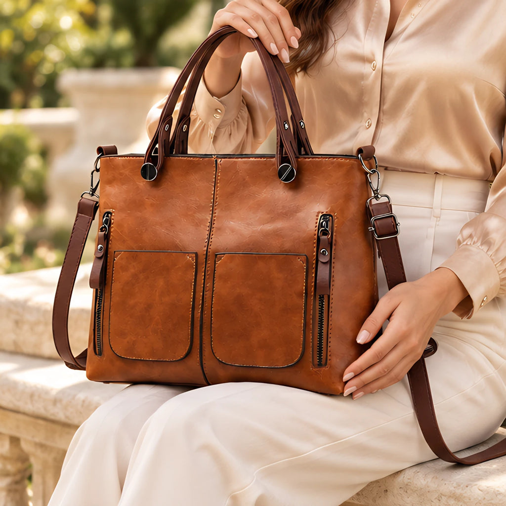 Leona Women's Zip-Pocket Shoulder Bag - Brown - Shop All Accessories | Accessories - Eric Muller - Image 3
